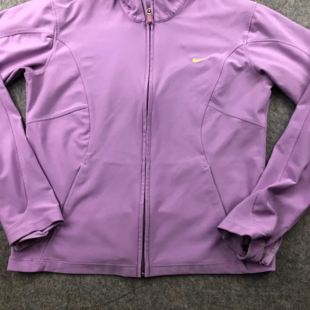 Nike Jacket Womens Medium Purple Full Zip Track Running Hiking Dri Fit Y2K VTG * - Picture 2 of 13